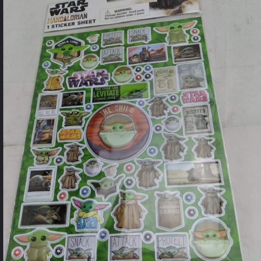 Star Wars Mandaldrian Yoda Puffer Stickers